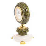 Часы настольные бронзовые из натуральных камней Мрамор и Змеевик Stone Clock варинант исполнения - 11 | Loft Concept в Костроме