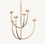 Люстрас 6-ю мраморными плафонами в форме купола Light Warm Light варинант исполнения - 5 | Loft Concept в Костроме