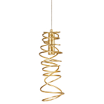 Подвесной светильник светодиодный из металла со спиральным декоративным элементом золотой Metal Spiral варинант исполнения - 1 | Loft Concept в Костроме