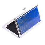 Визитница карманная металлическая с накладкой из натурального камня Лазурит Stone Business Card Holders  варинант исполнения - 2 | Loft Concept в Костроме