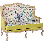 Диван из натурального бука бежевый с изображением птиц и цветов Beige Green Chinoiserie Garden Sofa варинант исполнения - 9 | Loft Concept в Костроме