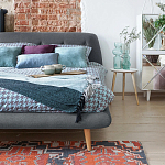 Кровать с мягким изголовьем Palmer Bed варинант исполнения - 5 | Loft Concept в Костроме