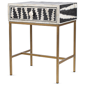 Тумба Mandika Bone Inlay Brass Leg Bedside  1 DRAWER