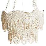 Двухъярусная круглая люстра волнистой формы украшенная белыми бусами Azure Beads Chandelier варинант исполнения - 3 | Loft Concept в Костроме