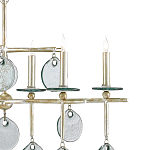 Люстра линейная с круглыми прозрачными подвесками  Horizontal Rectangular Chandelier варинант исполнения - 1 | Loft Concept в Костроме