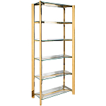 Стеллаж золото с прозрачными стеклянными полками Safekeeping варинант исполнения - 1 | Loft Concept в Костроме