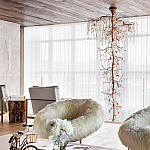 Люстра большая с прозрачными подвесками в форме капель Droplet Chandelier варинант исполнения - 1 | Loft Concept в Костроме