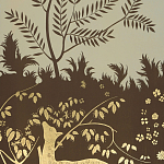 Обои ручная роспись в стиле Арт-деко Rateau Colourway SC-243 on Deep Rich Gold gilded paper варинант исполнения - 2 | Loft Concept в Костроме