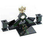 Настольный письменный набор из нефрита Герб России Dignity варинант исполнения - 2 | Loft Concept в Костроме