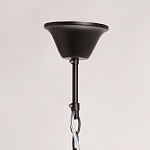 Люстра круглая из матового черного металла с подвесками из прозрачных стеклянных трубок Noir Tubes варинант исполнения - 11 | Loft Concept в Костроме