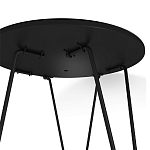 Стол журнальный c круглой столешницей из стекла серого цвета Gray and Gold Marble варинант исполнения - 5 | Loft Concept в Костроме