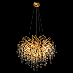 Люстра подвесная с прозрачными стеклянными подвесками в форме капель Диаметр 60 см Droplet Chandelier варинант исполнения - 5 | Loft Concept в Костроме