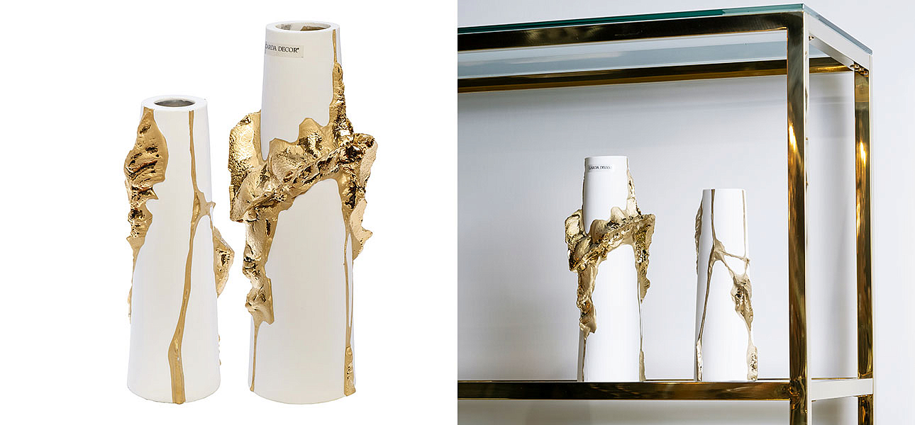 Ваза Rhea white with gold 24 Ваза Rhea white with gold 24 - Loft-Concept в Костроме