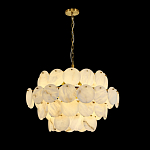 Люстра четырехъярусная с подвесками в форме дисков Cryptocrystalline Stone варинант исполнения - 4 | Loft Concept в Костроме