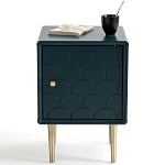 Тумба с одной дверцей Scale Ornament Blue Nightstand варинант исполнения - 2 | Loft Concept в Костроме