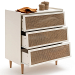 Комод с 3-мя ящиками из ротанга Blais Cream Wicker Furniture варинант исполнения - 4 | Loft Concept в Костроме