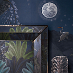 Обои ручная роспись Phuljhari Original colourway on Empire Blue dyed silk варинант исполнения - 2 | Loft Concept в Костроме