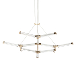 Люстра с геометрической конструкцией из вытянутых цилиндрических плафонов Hex Scaffold  варинант исполнения - 1 | Loft Concept в Костроме