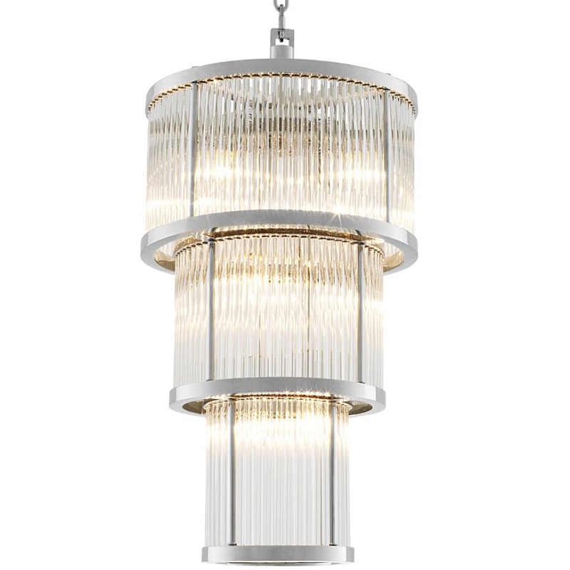 Люстра Chandelier Avery Nickel Никель Прозрачное Стекло в Костроме | Loft Concept 