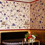 Обои с вышивкой ручной работы Flora Catherine colourway on Liso Pearl wool sateen варинант исполнения - 1 | Loft Concept в Костроме