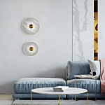 Бра в форме диска из натурального камня с декоративным центральным элеменом Cryptocrystalline Stone варинант исполнения - 1 | Loft Concept в Костроме