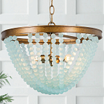 Круглая люстра с подвесками в виде круглых голубых бусин Blue Beads Chandelier варинант исполнения - 1 | Loft Concept в Костроме