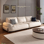 Диван кожаный с каркасом из массива дерева Furniture Medieval варинант исполнения - 2 | Loft Concept в Костроме