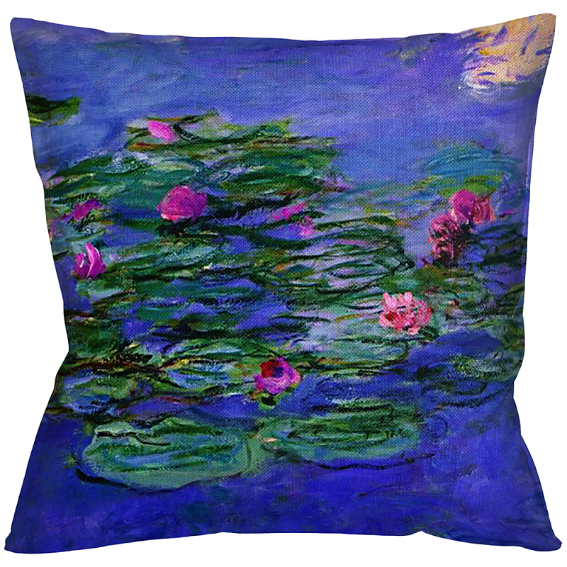 Подушка декоративная с цветочным принтом Impressionism in Art Мульти Бежевый Подушка декоративная с цветочным принтом Impressionism in Art Мульти Бежевый в Костроме | Loft Concept
