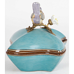 Фарфоровая шкатулка с птицей Eden Garden Blue варинант исполнения - 4 | Loft Concept в Костроме