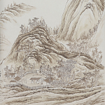 Обои ручная роспись A Thousand Li of Rivers and Mountains Special Colourway on Bleached White dyed silk 2 варинант исполнения - 2 | Loft Concept в Костроме