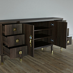 Большой Комод-буфет Elsa Dreams Walnut с ящиками варинант исполнения - 1 | Loft Concept в Костроме