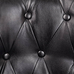Кресло кожаное с мягкими подлокотниками на 4-х деревянных ножках Logan Leather Armchair black варинант исполнения - 5 | Loft Concept в Костроме