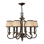 Люстра бронзового цвета с бежевыми абажурами из органзы в классическом стиле Hinkley варинант исполнения - 8 | Loft Concept в Костроме