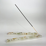 Подставка под благовония из эпоксидной смолы с цветами прямоугольная белая Epoxy Flowers Incense Stand White варинант исполнения - 3 | Loft Concept в Костроме