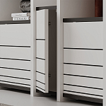 Стеллаж прямой ассиметричный с полками и 4-мя дверцами ARYA BOOKCASE WHITE варинант исполнения - 3 | Loft Concept в Костроме