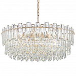 Круглая люстра с хрустальными подвесками на золотистом каркасе Gorgeous Crystal Light варинант исполнения - 10 | Loft Concept в Костроме