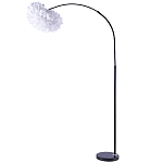 Изогнутый торшер с декором в виде перьев Plumage White Floor Lamp варинант исполнения - 1 | Loft Concept в Костроме