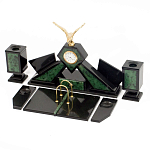 Настольный канцелярский набор из нефрита с декором в виде орла Golden Eagle варинант исполнения - 2 | Loft Concept в Костроме