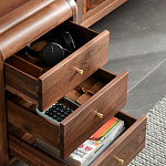 Стол рабочий округлой формы с 3-мя ящиками  Working Moonnut Table варинант исполнения - 5 | Loft Concept в Костроме