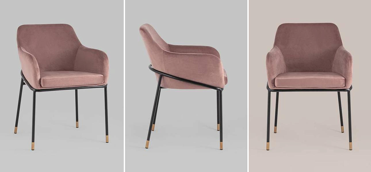 Стул Sandra Chair Пыльно-Розовый Велюр Стул Sandra Chair Пыльно-Розовый Велюр - Loft-Concept в Костроме