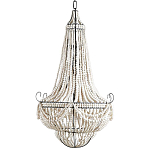 Люстра каплевидной формы украшенная белыми бусинами Wooden Beads White Chandelier варинант исполнения - 2 | Loft Concept в Костроме