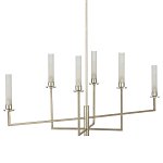 Люстра с 6-ю белыми матовыми плафонами из стекла в форме цилиндра Longitude варинант исполнения - 5 | Loft Concept в Костроме