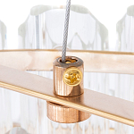 Люстра подвесная многослойная с прозрачными хрустальными трубками и золотистым каркасом Hexagon Tube Light варинант исполнения - 4 | Loft Concept в Костроме