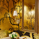 Обои ручная роспись в стиле Арт-деко Rateau Original colourway on Deep Rich Gold gilded paper варинант исполнения - 2 | Loft Concept в Костроме