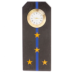 Часы погон подарочные настольные Авиация ВМФ из натурального камня Змеевик Military Clock варинант исполнения - 7 | Loft Concept в Костроме