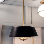 Подвесной светильник с конусовидным металлическим абажуром черного цвета Kichler варинант исполнения - 11 | Loft Concept в Костроме