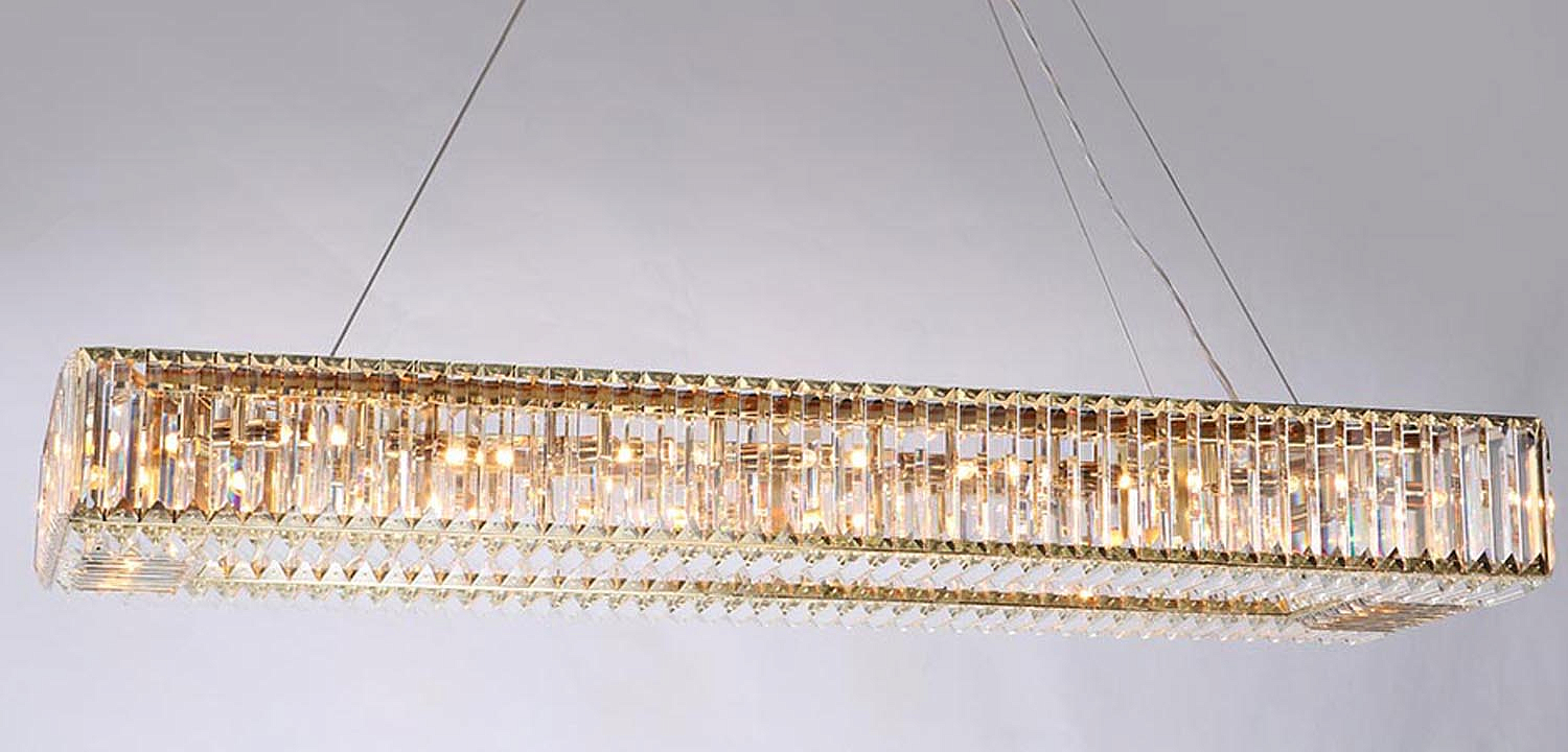 Люстра Darleen Crystal Gold Rectangular Chandelier Люстра Darleen Crystal Gold Rectangular Chandelier - Loft-Concept в Костроме