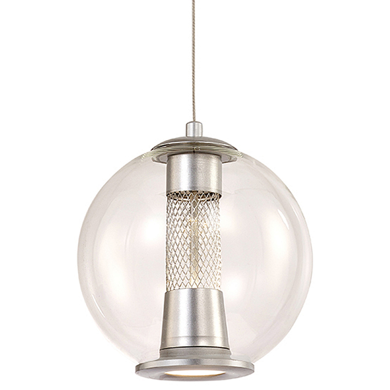 Подвесной светильник с плафоном в форме шара Inner Gleam Orb silver Прозрачное Стекло Серебряный Подвесной светильник с плафоном в форме шара Inner Gleam Orb silver Прозрачное Стекло Серебряный в Костроме | Loft Concept