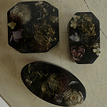Шкатулка из эпоксидной смолы с цветами черная Epoxy Resin Square Box Black варинант исполнения - 2 | Loft Concept в Костроме