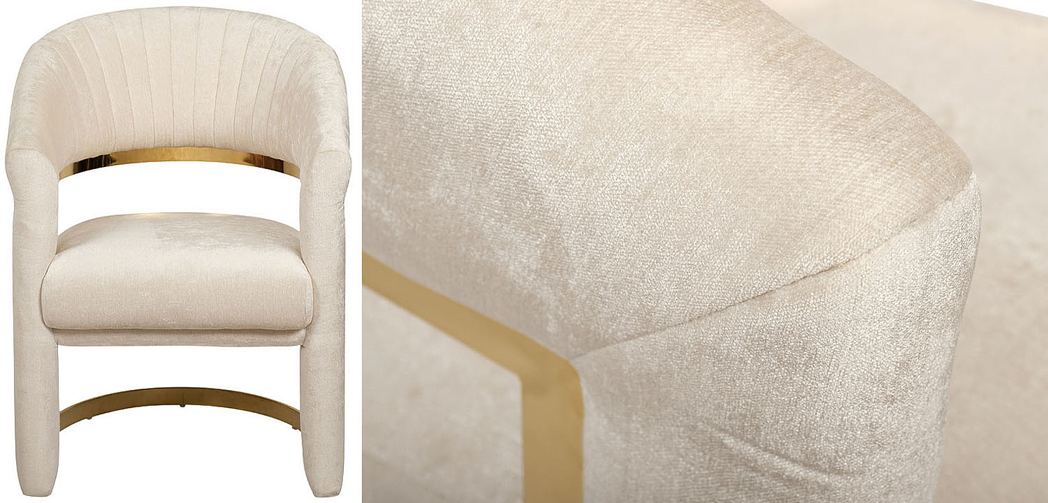 Полукресло Valbonne Chair cream velour Полукресло Valbonne Chair cream velour - Loft-Concept в Костроме